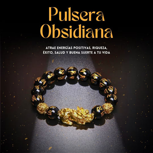 ✨ Pulsera PiXiu® de Obsidiana 🖤 - Brazalete de Energía y Protección 🛡️💫